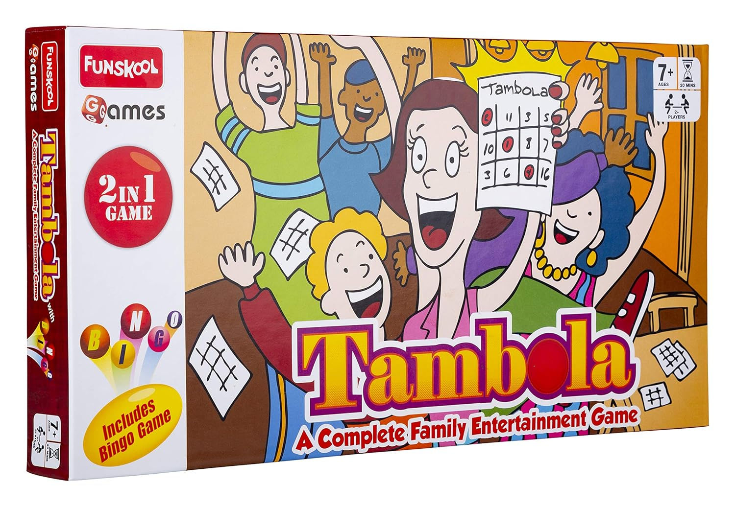 Funskool Kid Games,Tambola 2 in 1 Game, A Complete Family Entertainment Game