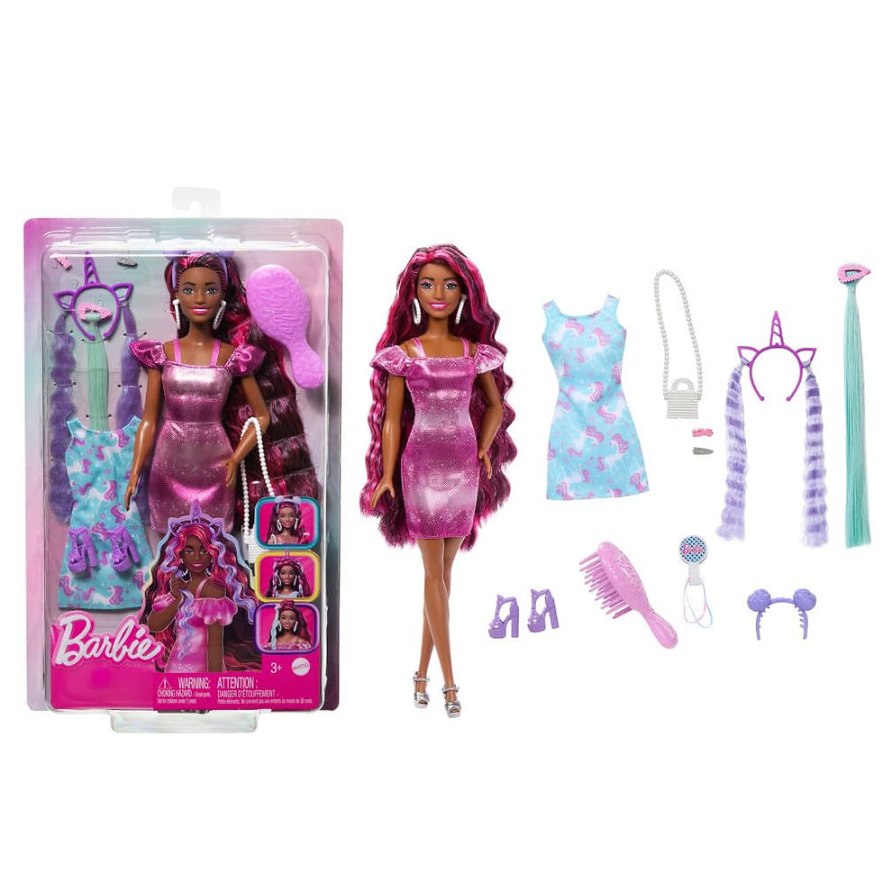 Barbie Doll, Fun & Fancy Hair with Extra-Long Colorful Brunette