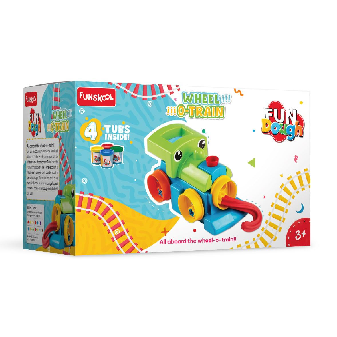 Choo-choo into creative play with the Funskool Fundough Playset Wheel-O-Train, a