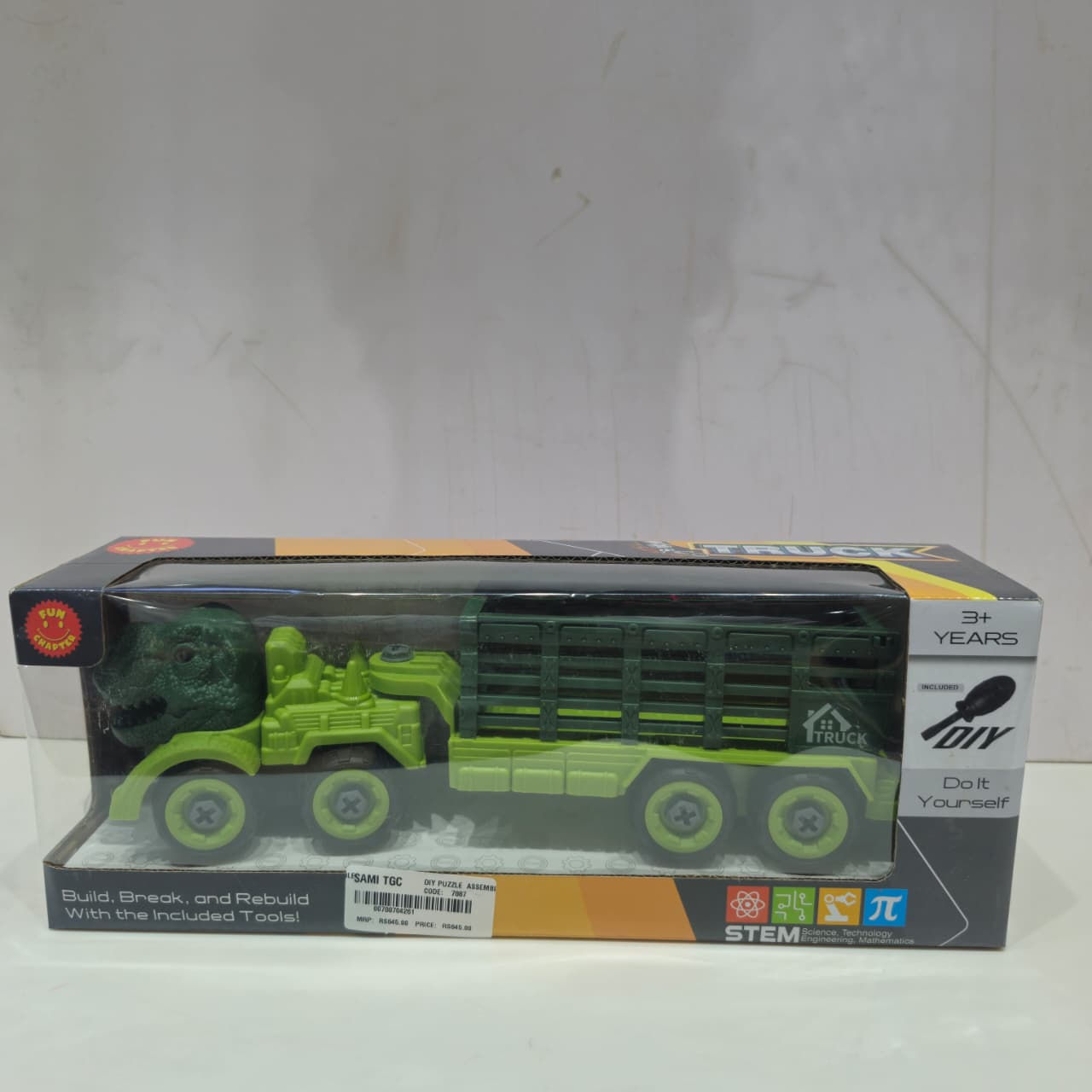 Diecast Dino Truck Toy with Lights for Kids