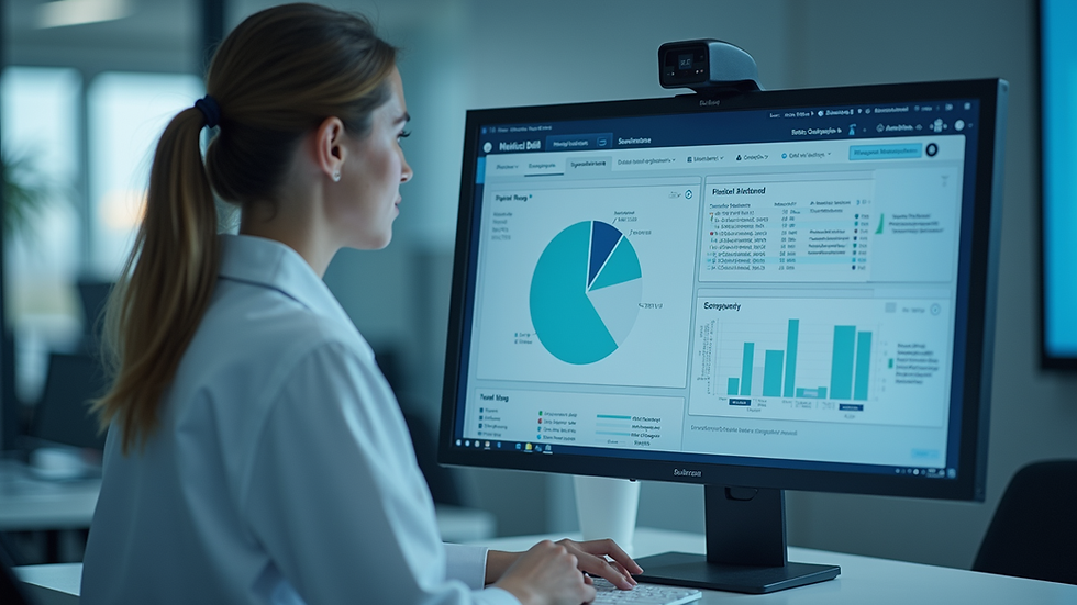 Eye-level view of a medical billing software interface