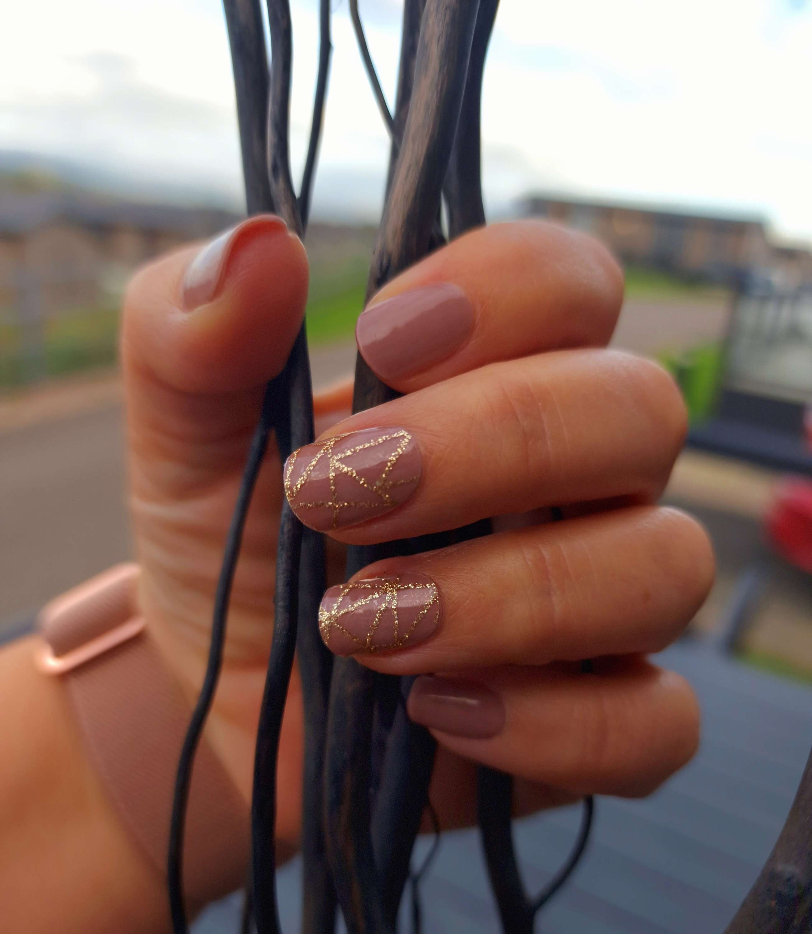 Gold Geometric Lacquer Strip Duo 