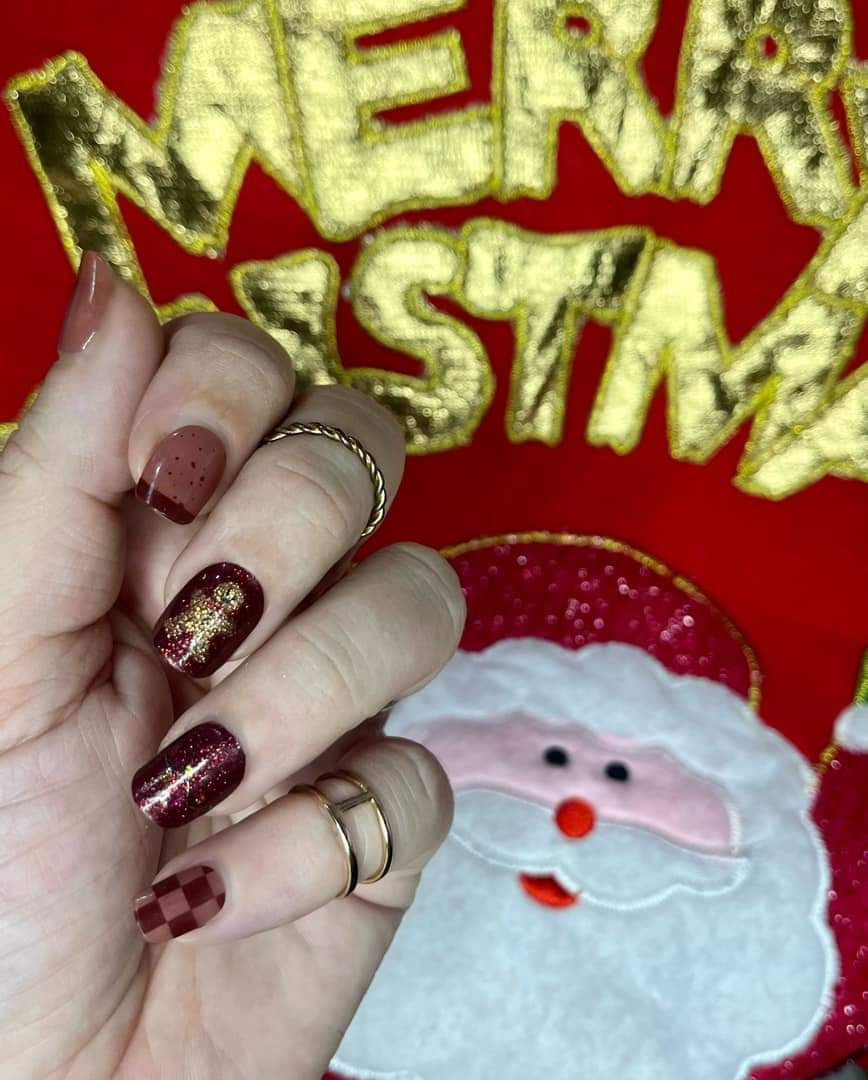 Burgundy Christmas Lacquer Strip Duo