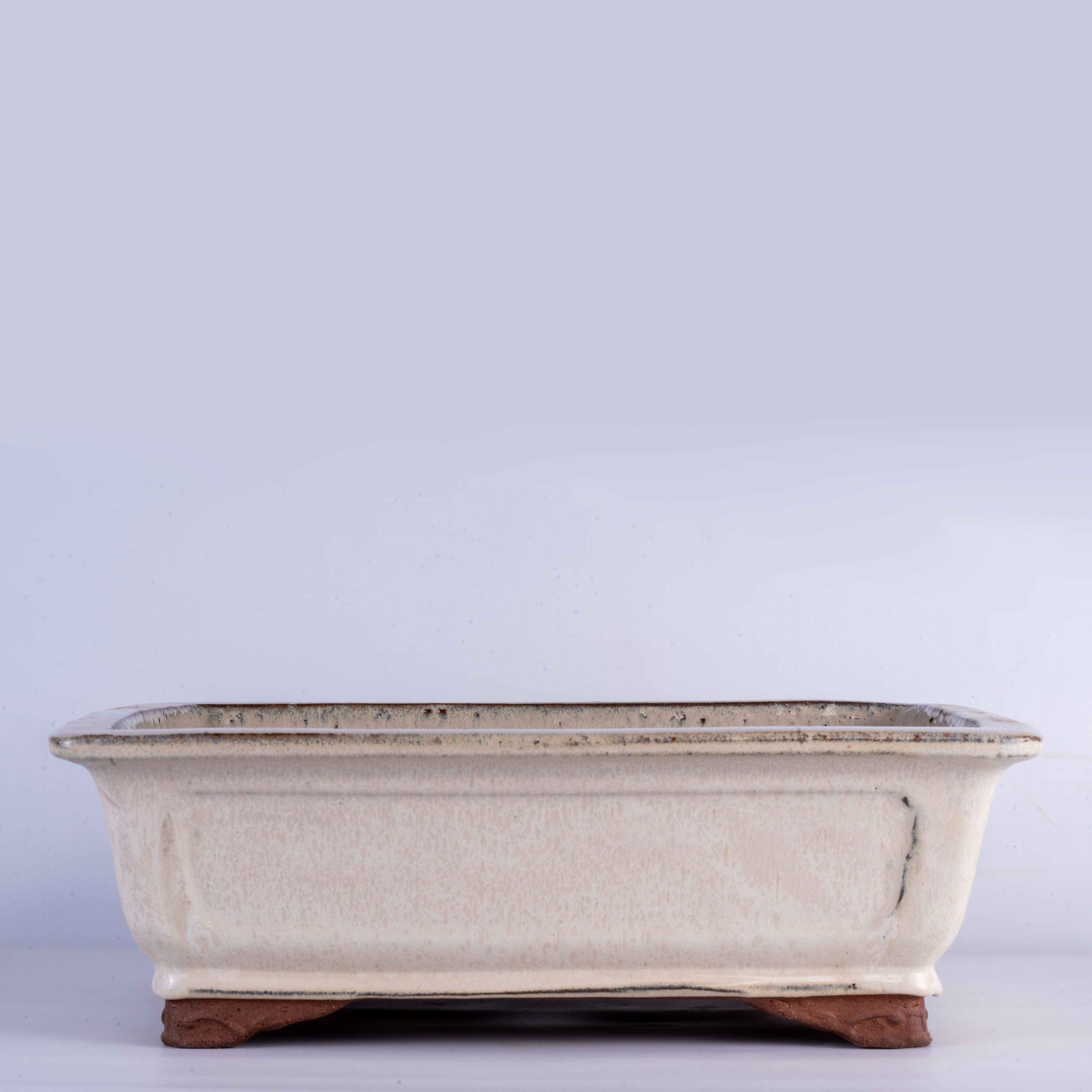 White Rectangular Yixing Bonsai Pot 35 cm