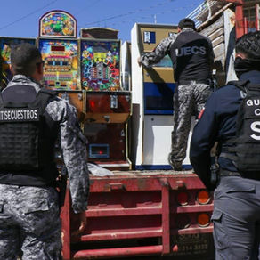 Autoridades federales y estatales aseguran 127 máquinas traga monedas en 8 cateos en Morelia