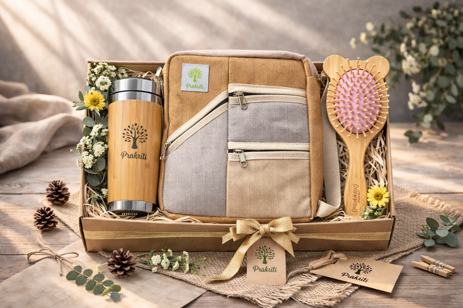 Eco Friendly Gifting – Sustainable Travel Essentials Hamper – Prakiriti
