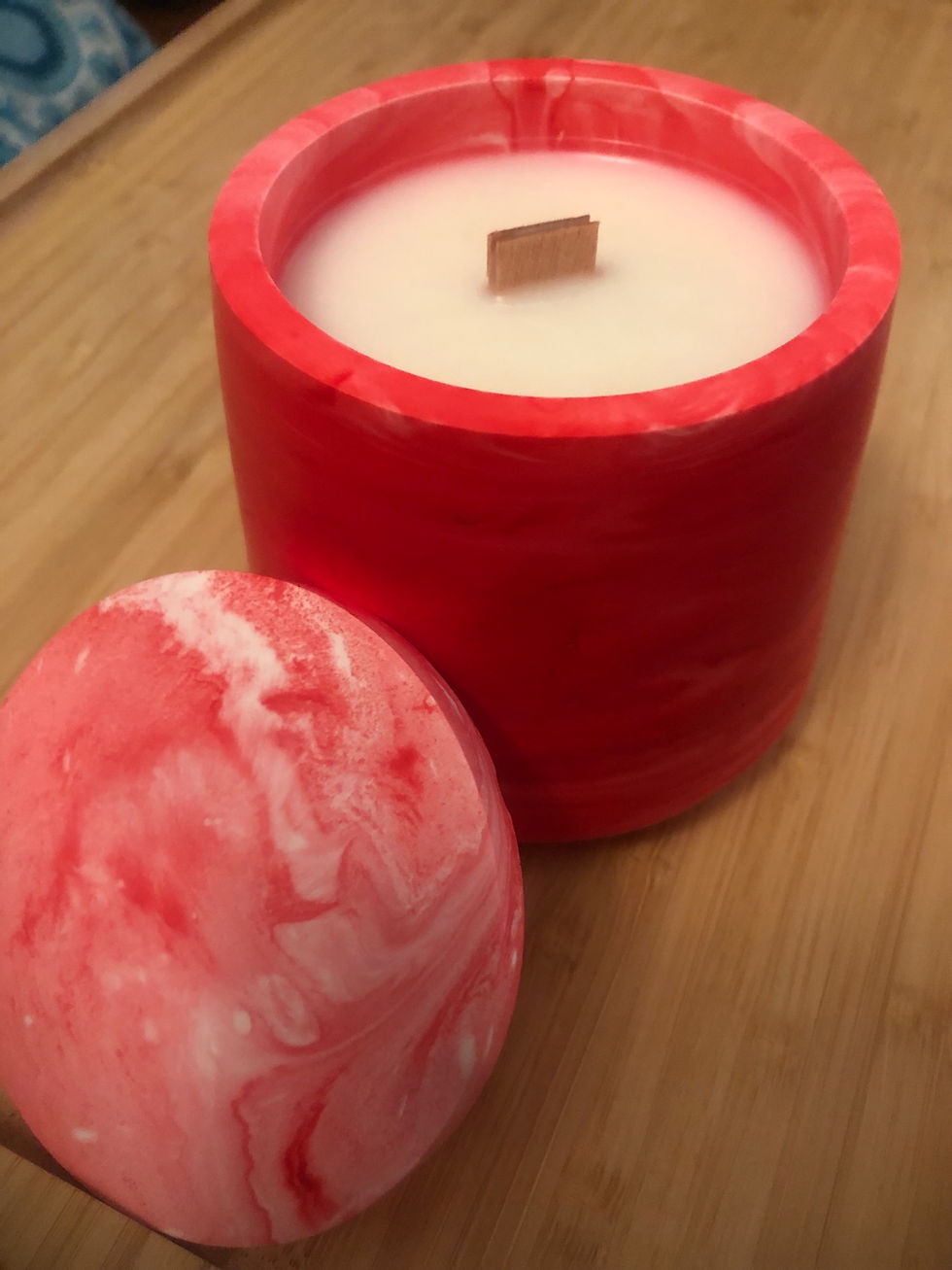 Thumbnail: Candy Cane 6oz Candle in ResinCrete Jar