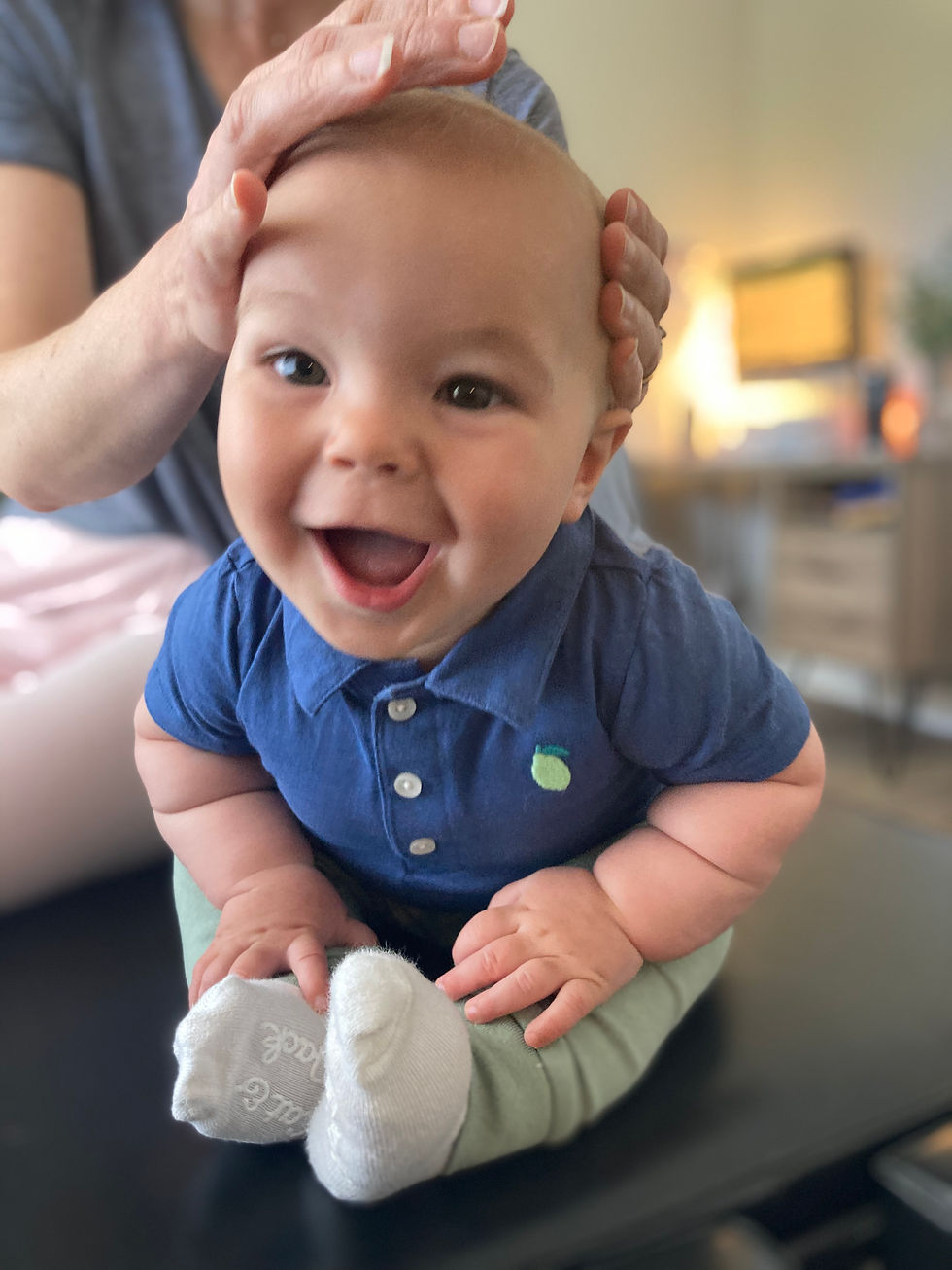 Baby Smiling During Cranial Adjustment