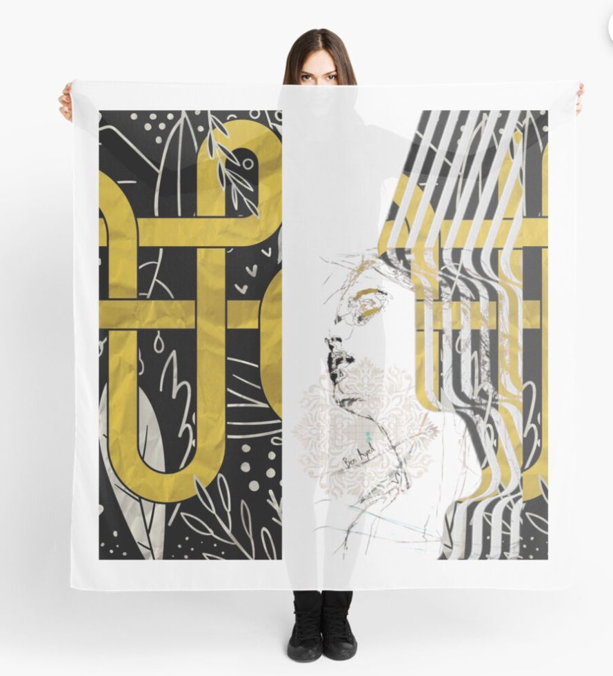 Miniature : Housse de coussin ''L'harmonie dorée II''