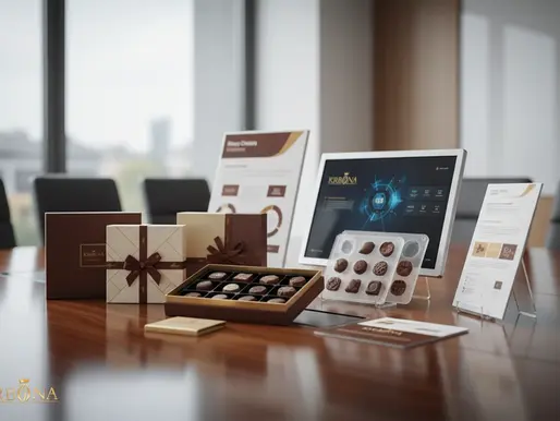 Strategic selection of chocolate OEM vs ODM vs contract manufacturing solutions displayed on a corporate table.
