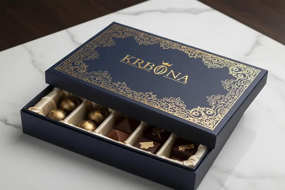 Premium chocolate gift box customization.