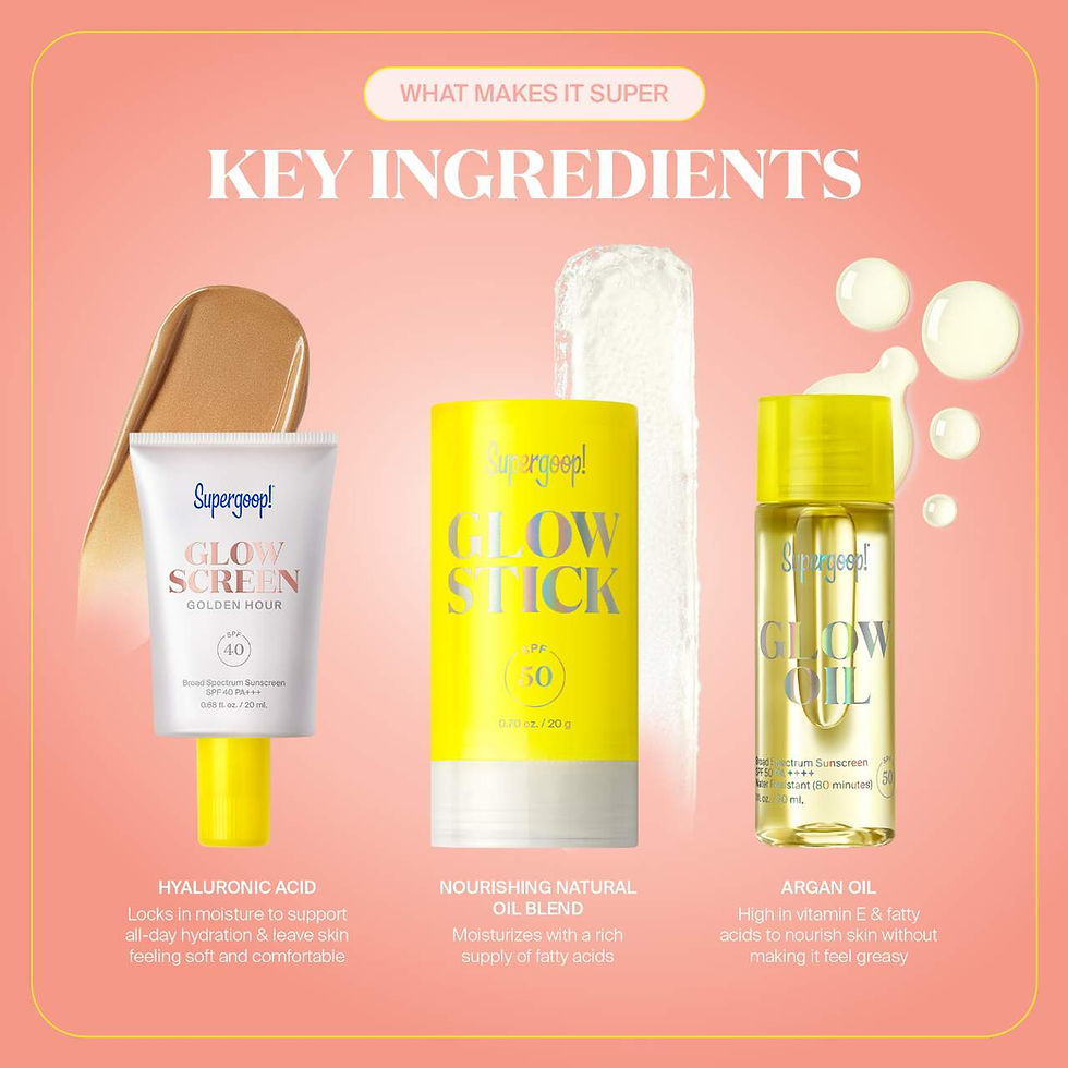 Miniatura: Supergoop Destination Glow Kit Glow Screen Glow Stick Glow Oil