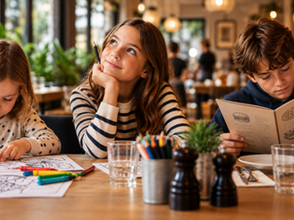 Kids at a restaurant