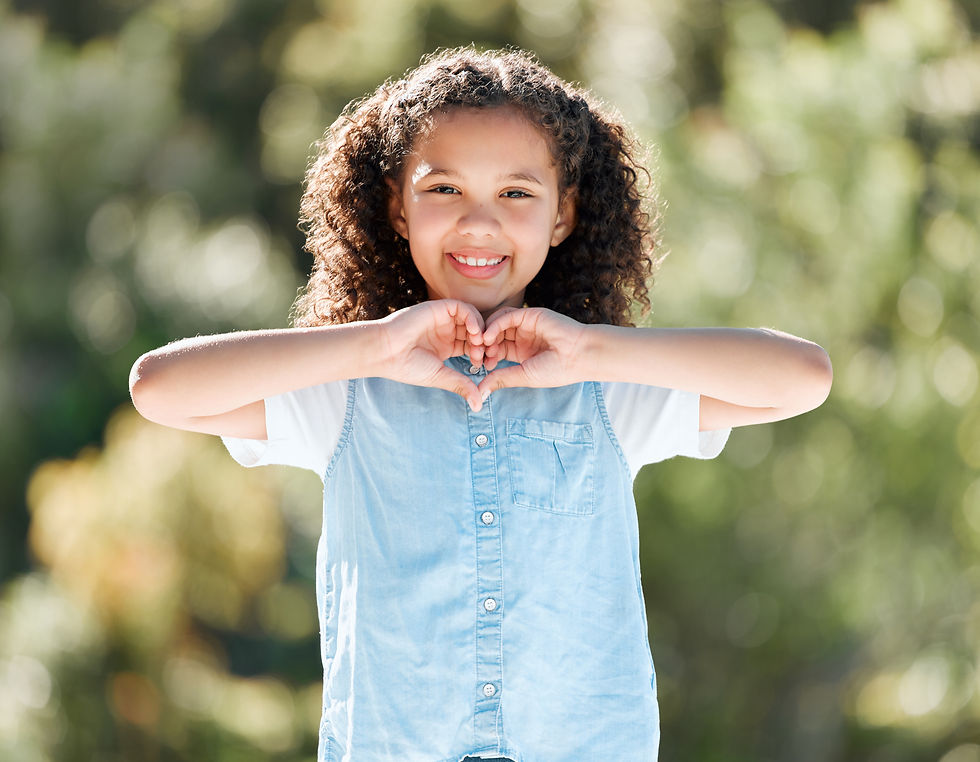 A girl showing peace sign