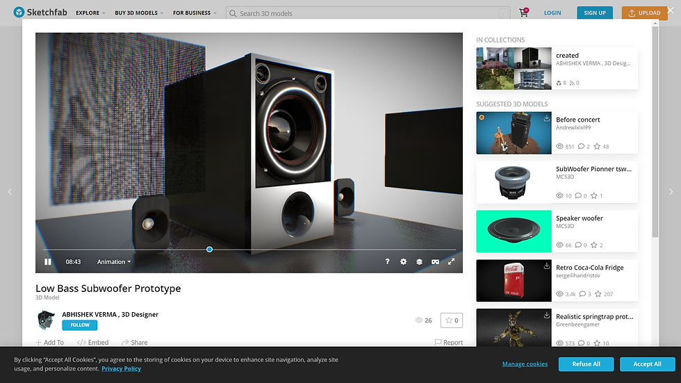 27HZ Resonance F. Low bass Prototype 3d Printed.