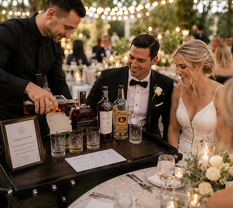 Tableside bride and groom