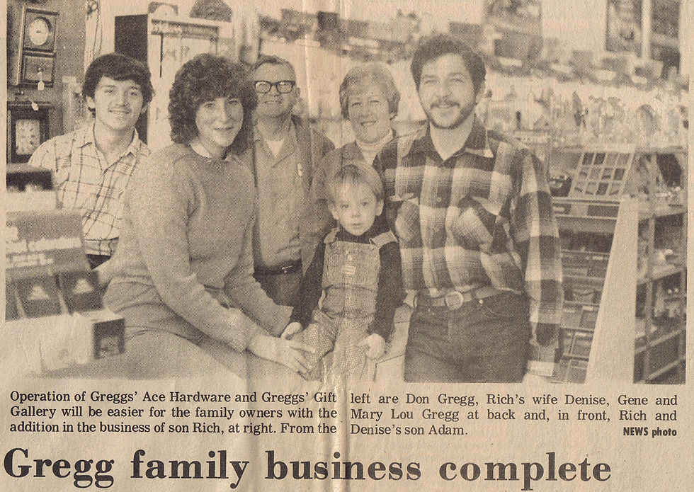 Gregg's Ace Hardware from December 23, 1981