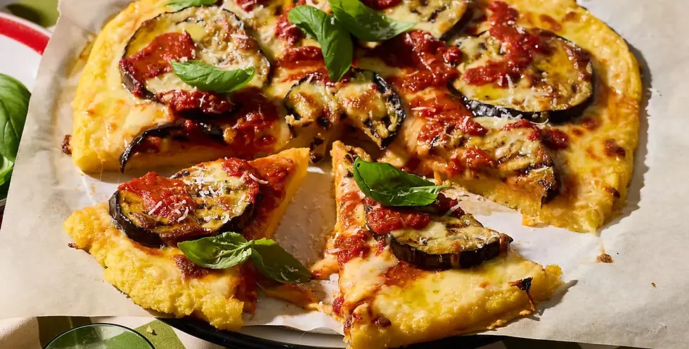 Polenta parmigiana pizza