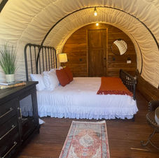 Luxury conestoga wagon in Temecula wine country is the perfect unique getaway