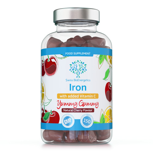 Iron Gummies with added Vitamin C 150 Natural Cherry Flavour Gummies