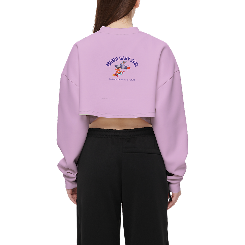 Миниатюра: Women's Cropped Crewneck Sweatshirt-Techno Scuba Knit