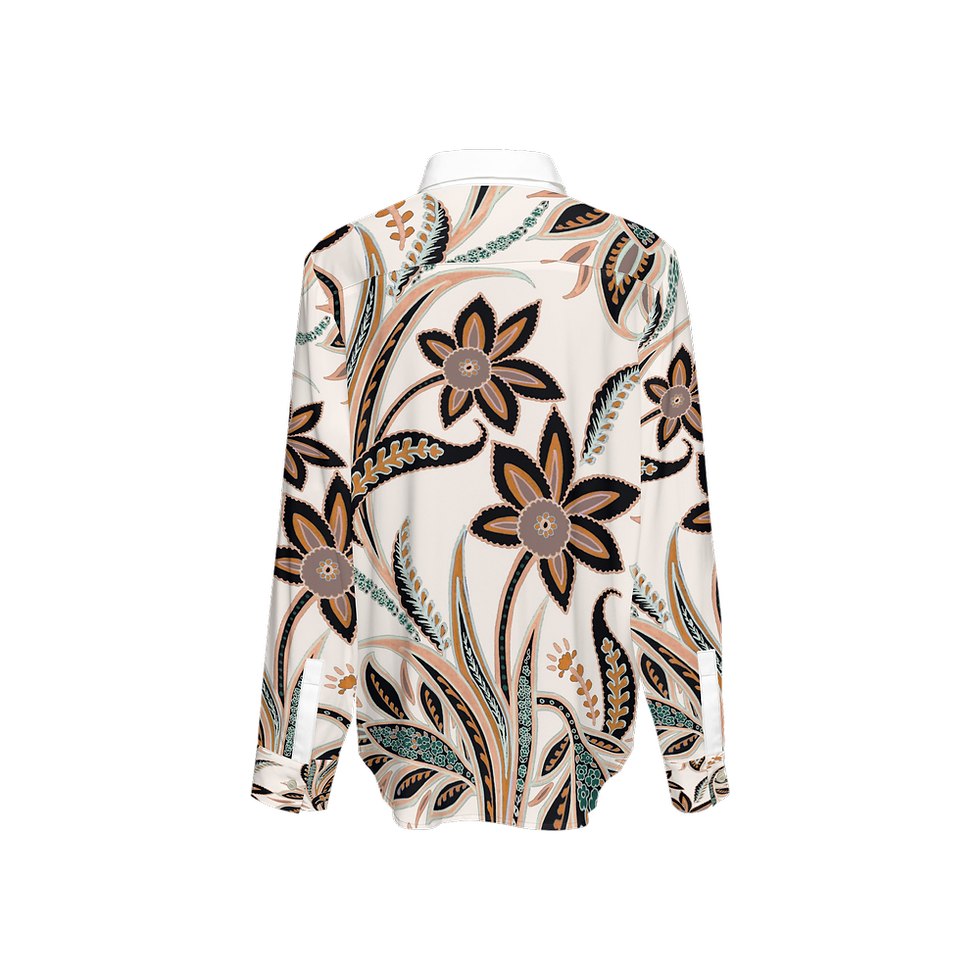 Миниатюра: Women's Classic Long Sleeve Button-Up Shirt Silky-like Elegance