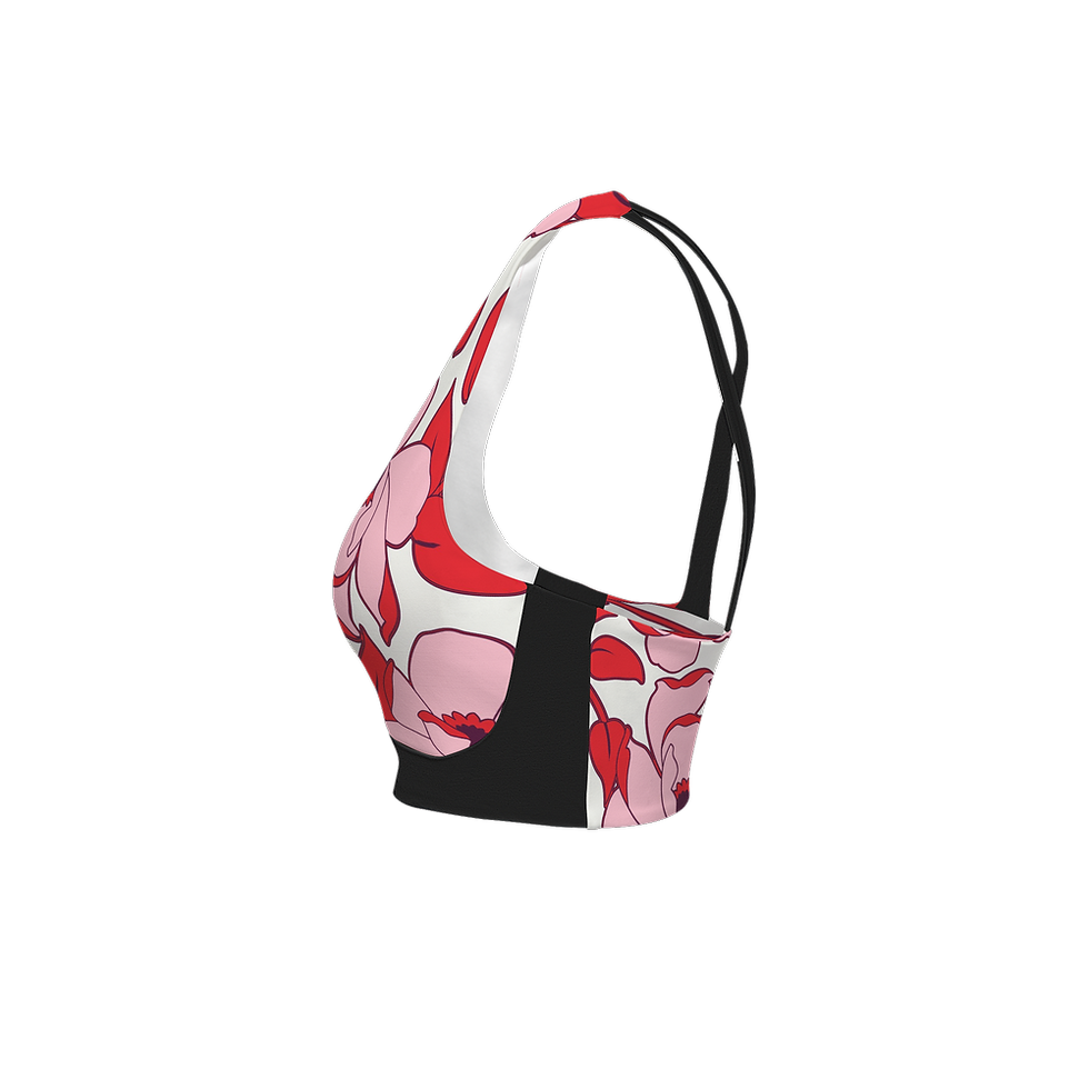 サムネイル： Luxelyfe.us-Women's Racerback Sports Bra-Butter Soft Texture