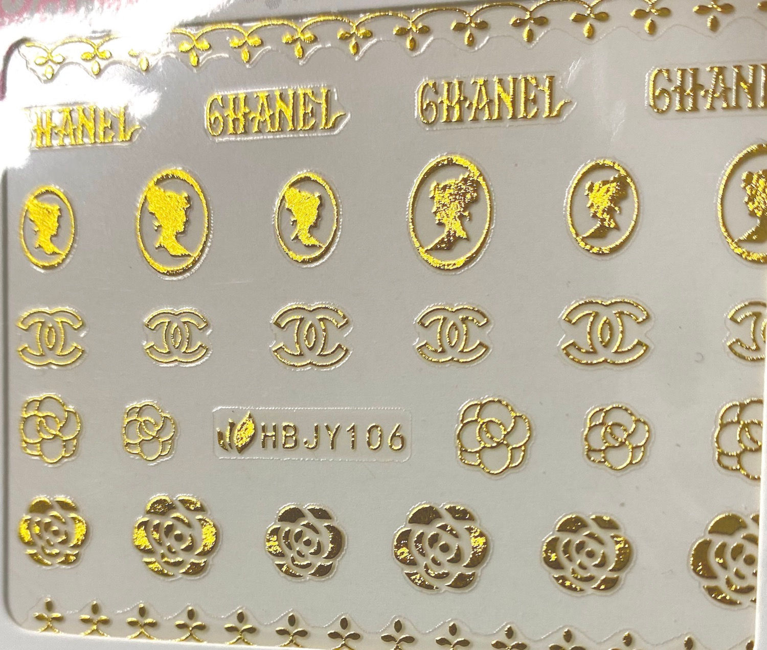 HIGH END LUXURY Roses Sticker (Gold) (HBJY106)