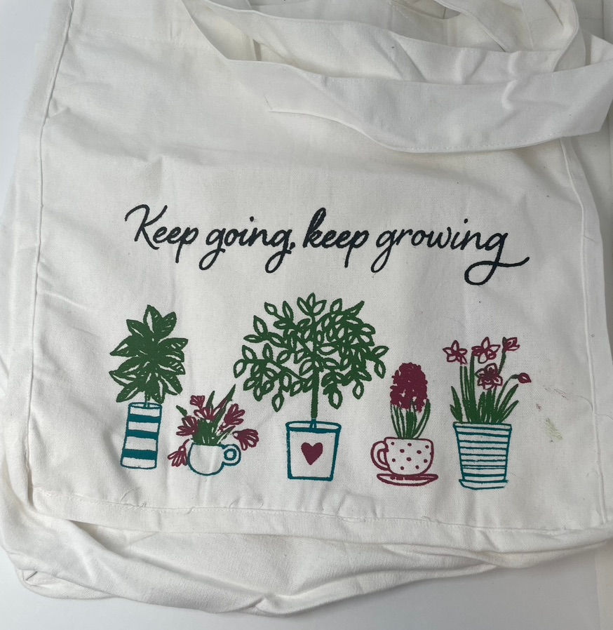 Keep going keep growing tote