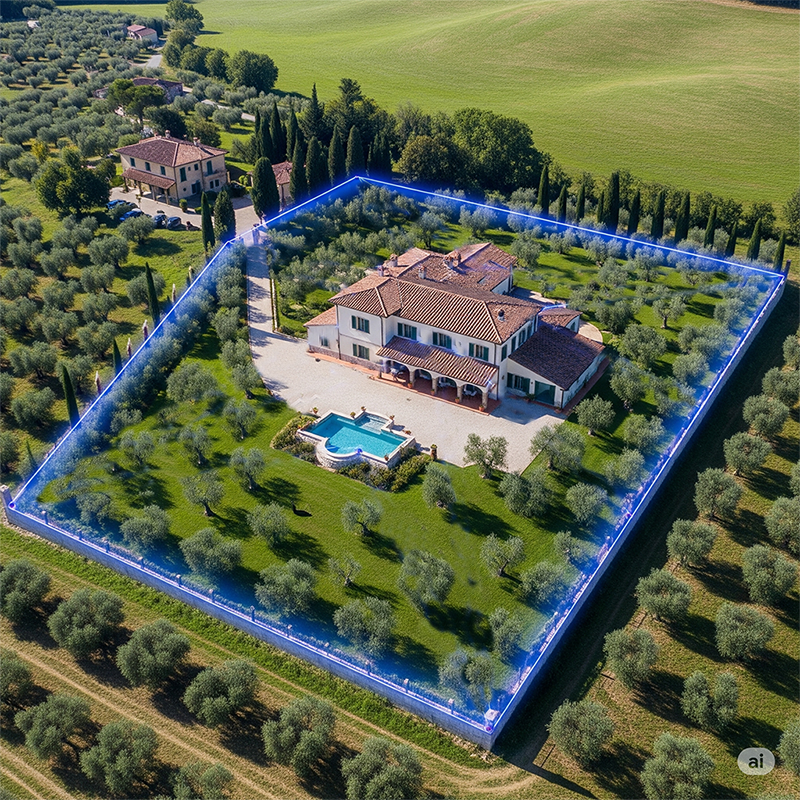 Villa Etrafı Güvenlik Duvarı – Lazerli Alarm ve Akıllı Bahçe Kontrol Sistemi