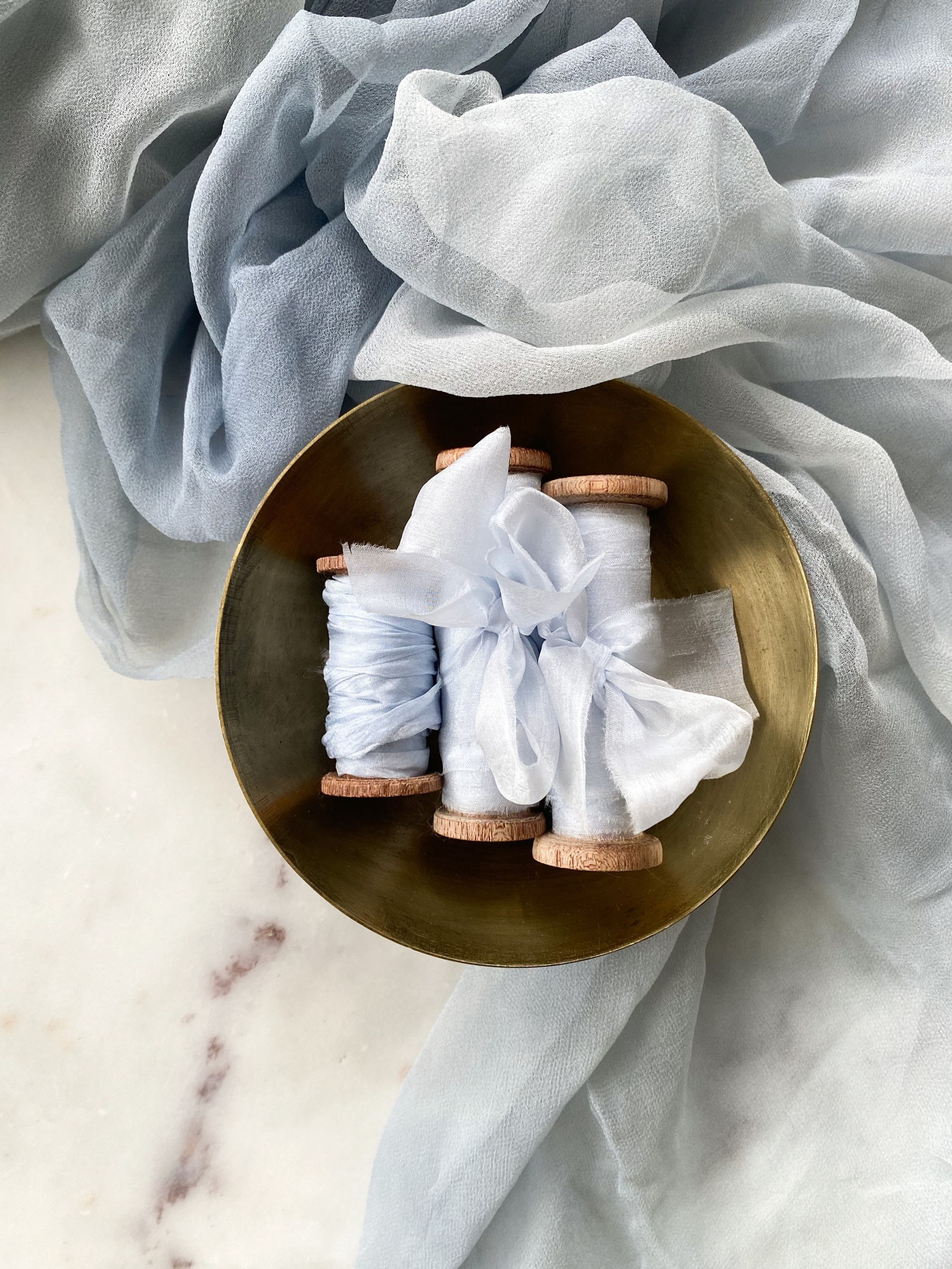 Zijden Lint Ice Blue