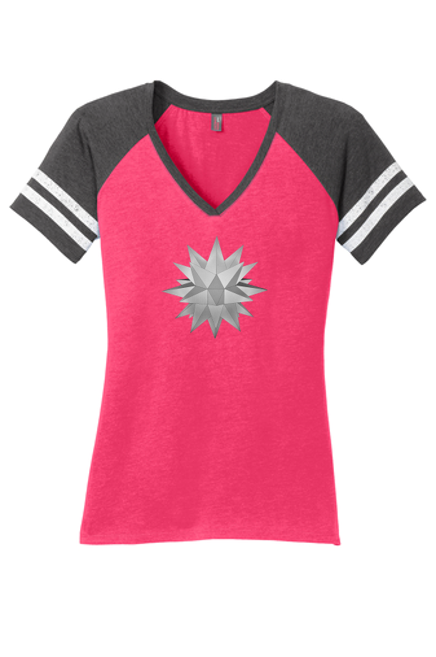 Short Sleeve Stripe Star - Heathered Watermelon