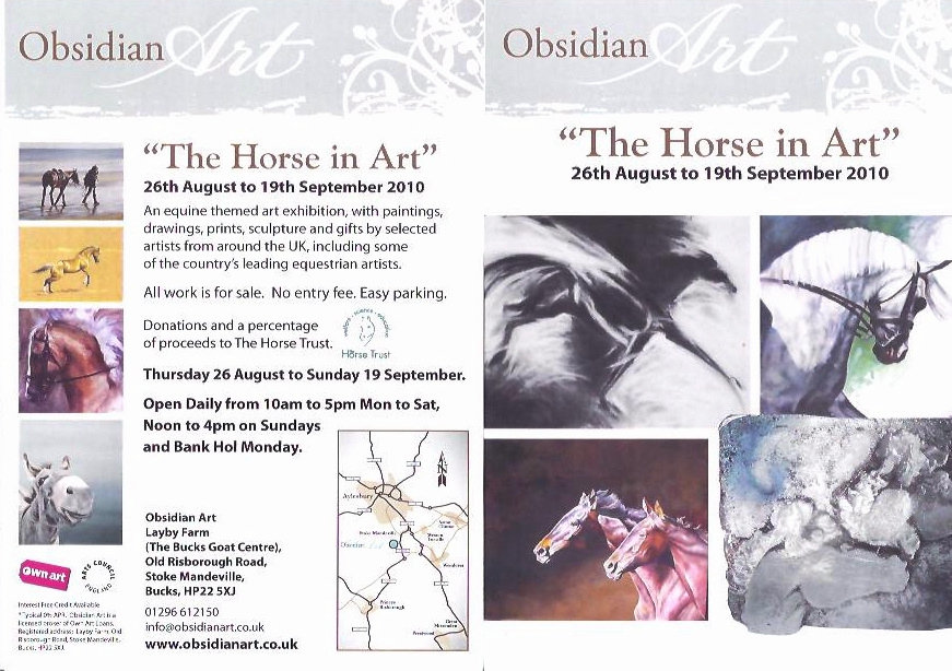 Obsidian Gallery Horse In Art exhibition 2010 Flyer