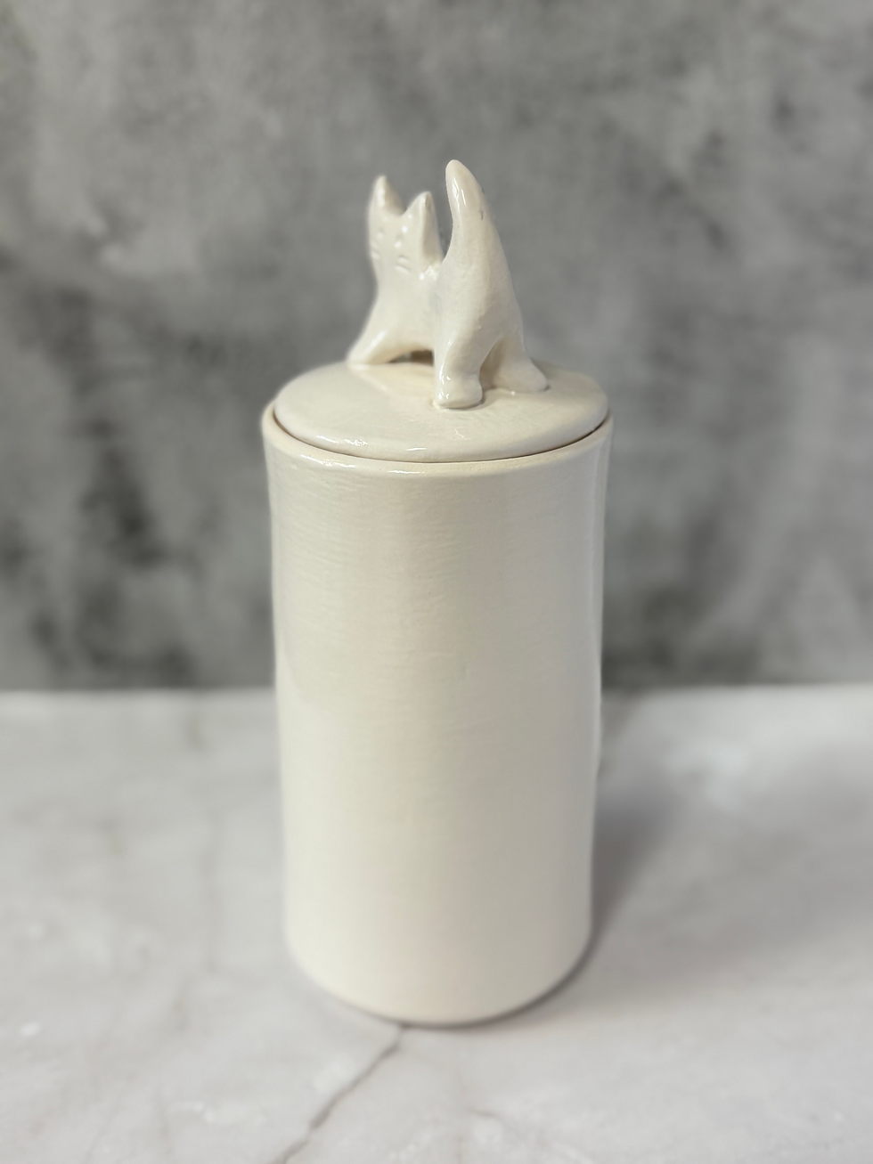 Thumbnail: Tall Cat Lidded Jar