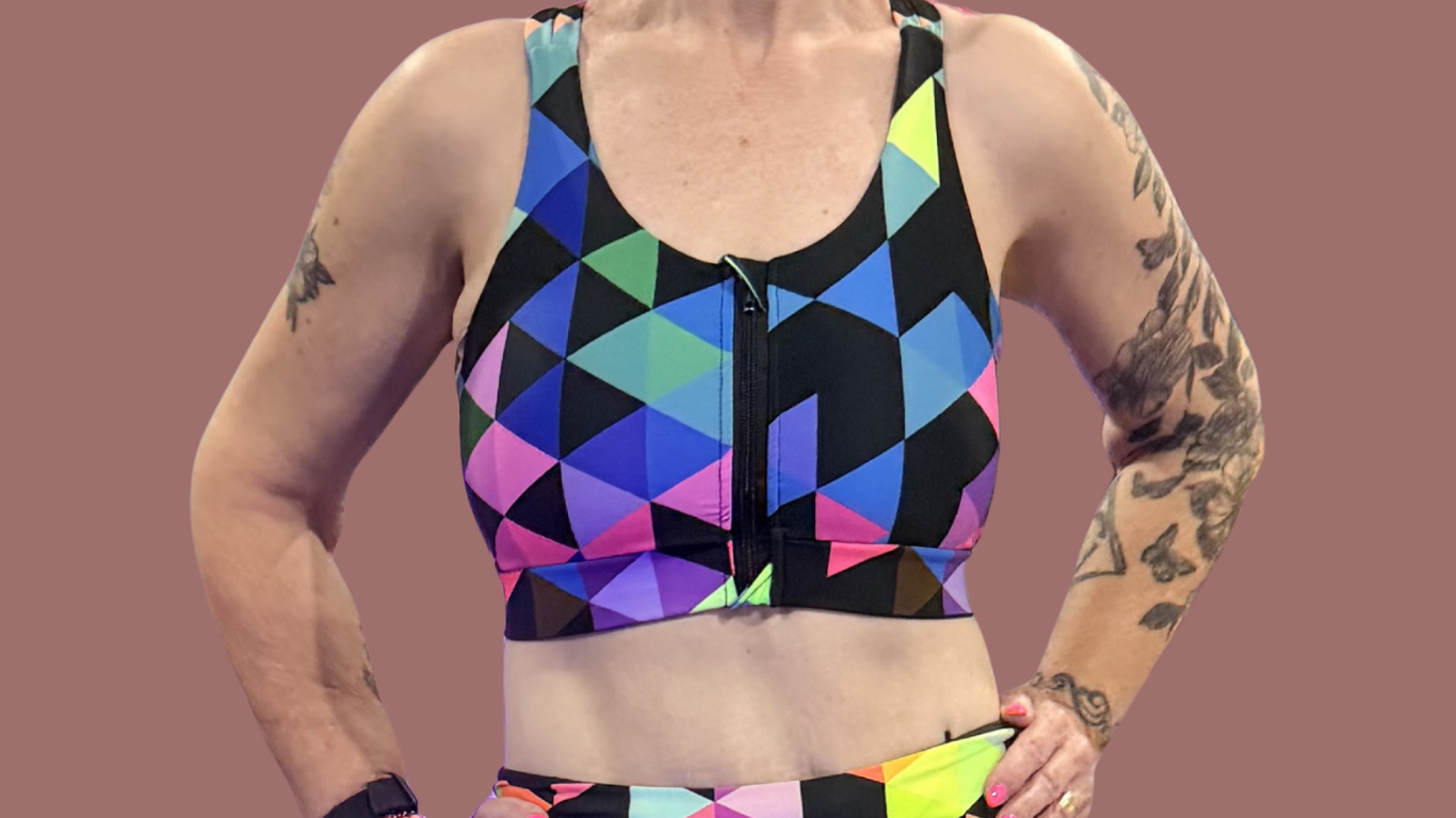 Glow Grid Double Clip Front Zip Bra