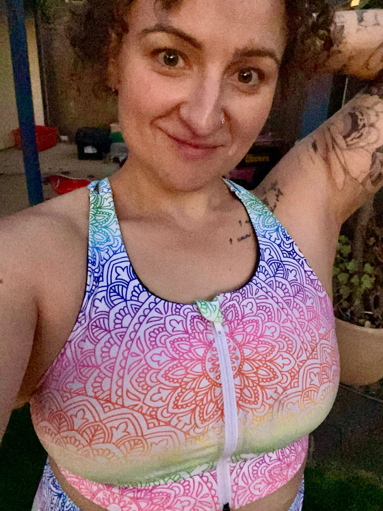 Mandala Glow Day Front Zip Bra