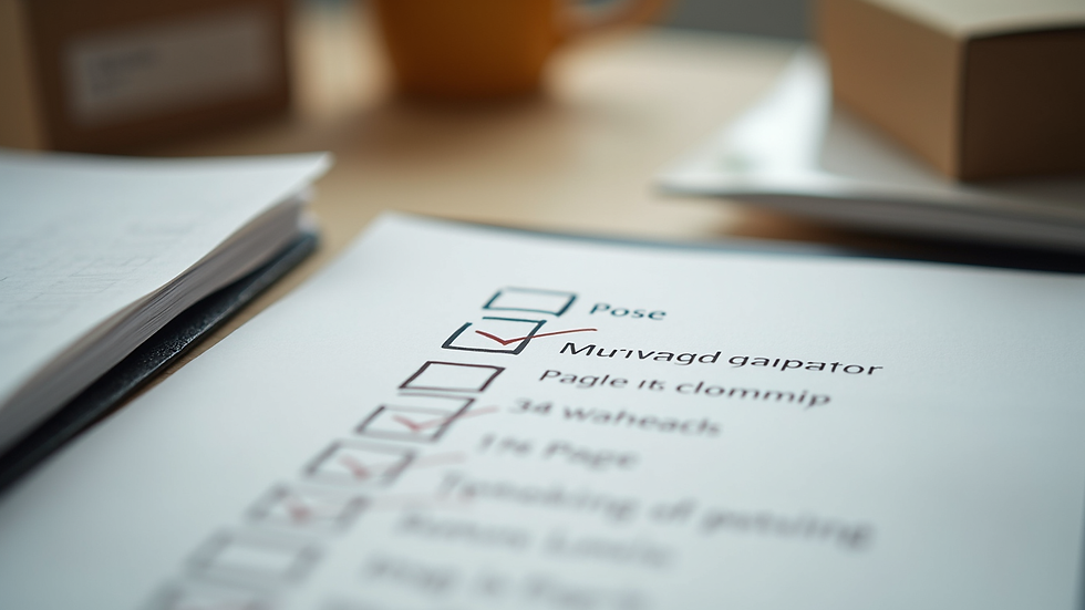 Close-up of a checklist with moving company options and notes
