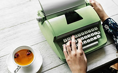 Green typewriter