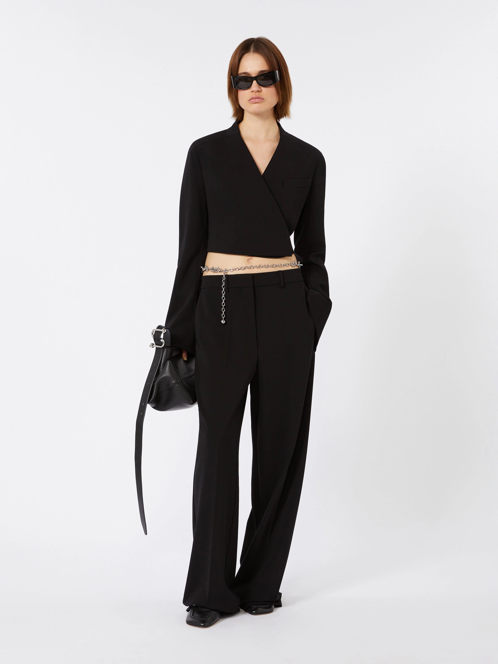 SPORTMAX Pantalone in jersey nero T. 42