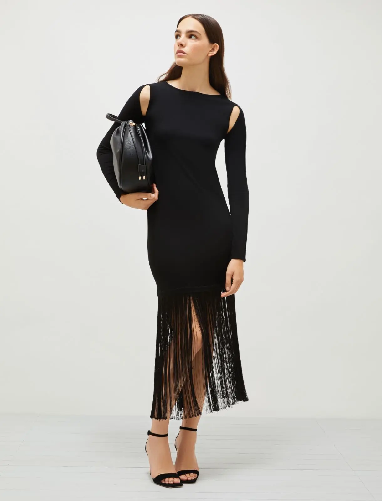 MARELLA Abito con frange nero T. 42