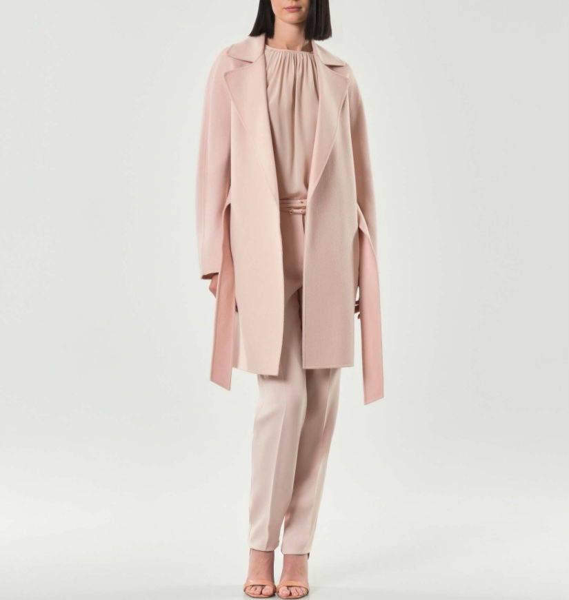 Miniatura: MAX MARA STUDIO Blusa in seta con fiocchi cipria T.42
