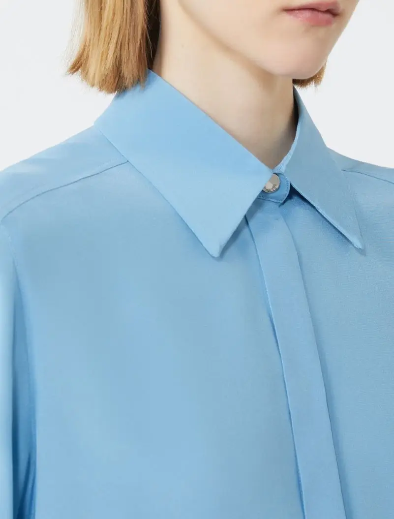 Thumbnail: SPORTMAX Camicia in seta azzurro T. 42
