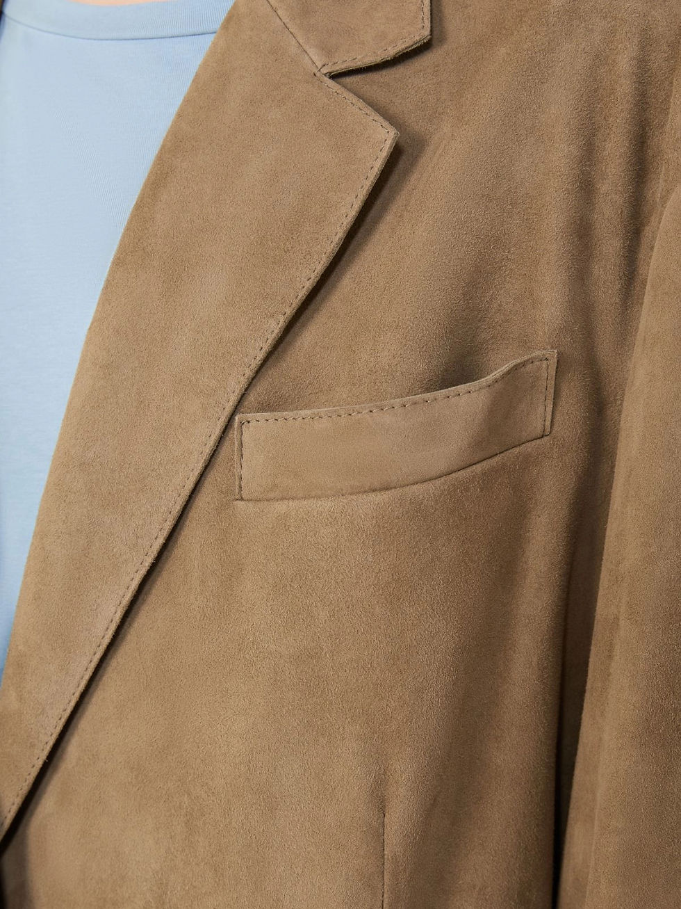 Thumbnail: MAX MARA WEEKEND Blazer monopetto in suede fango 