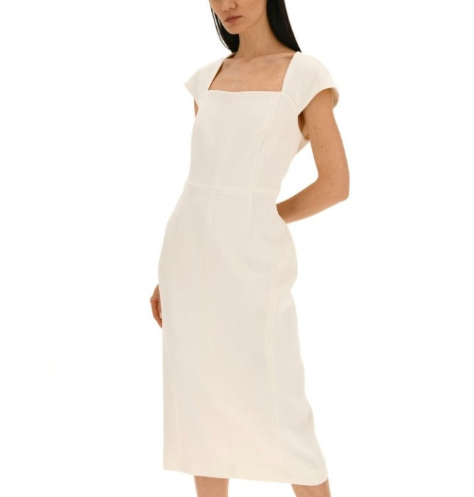 Miniatura: MAX MARA STUDIO Abito smanicato in cady ecrù T. 42