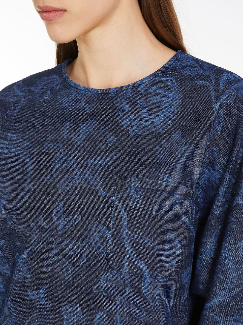 Thumbnail: MAX MARA WEEKEND Blusa in denim a fiori blu T. 42