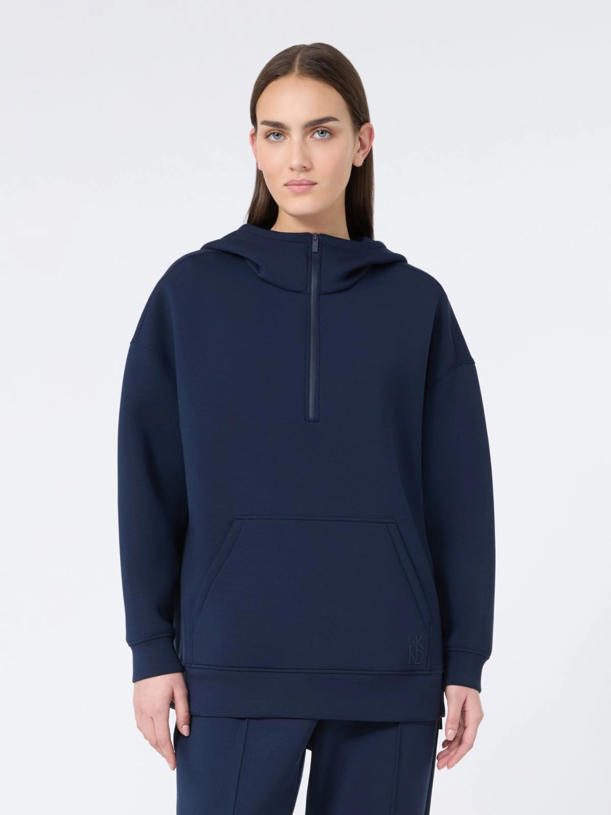 MAX MARA WEEKEND Felpa lunga in jersey scuba blu T. 42