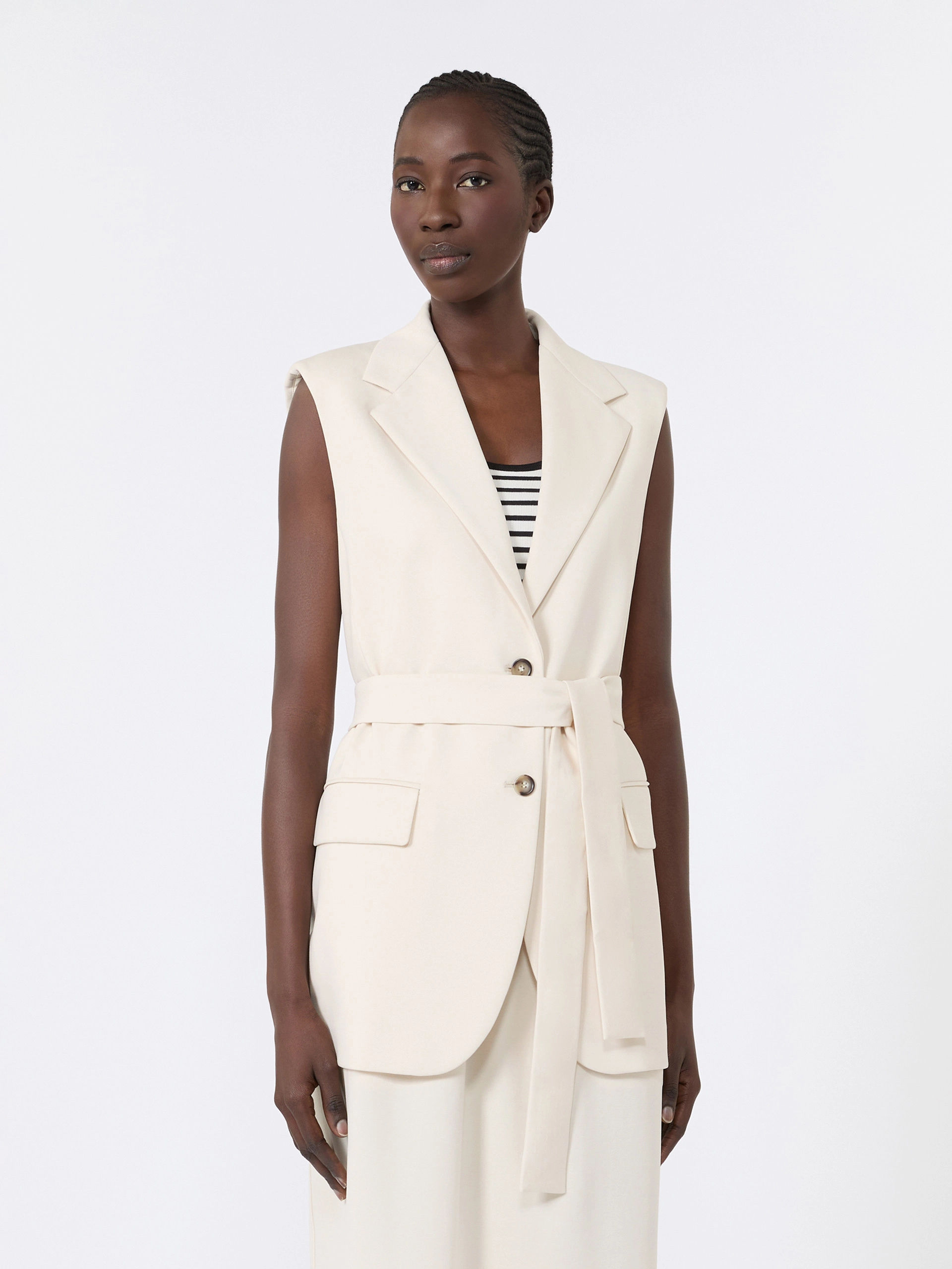 MAX MARA WEEKEND Gilet in jersey milano avorio T.42