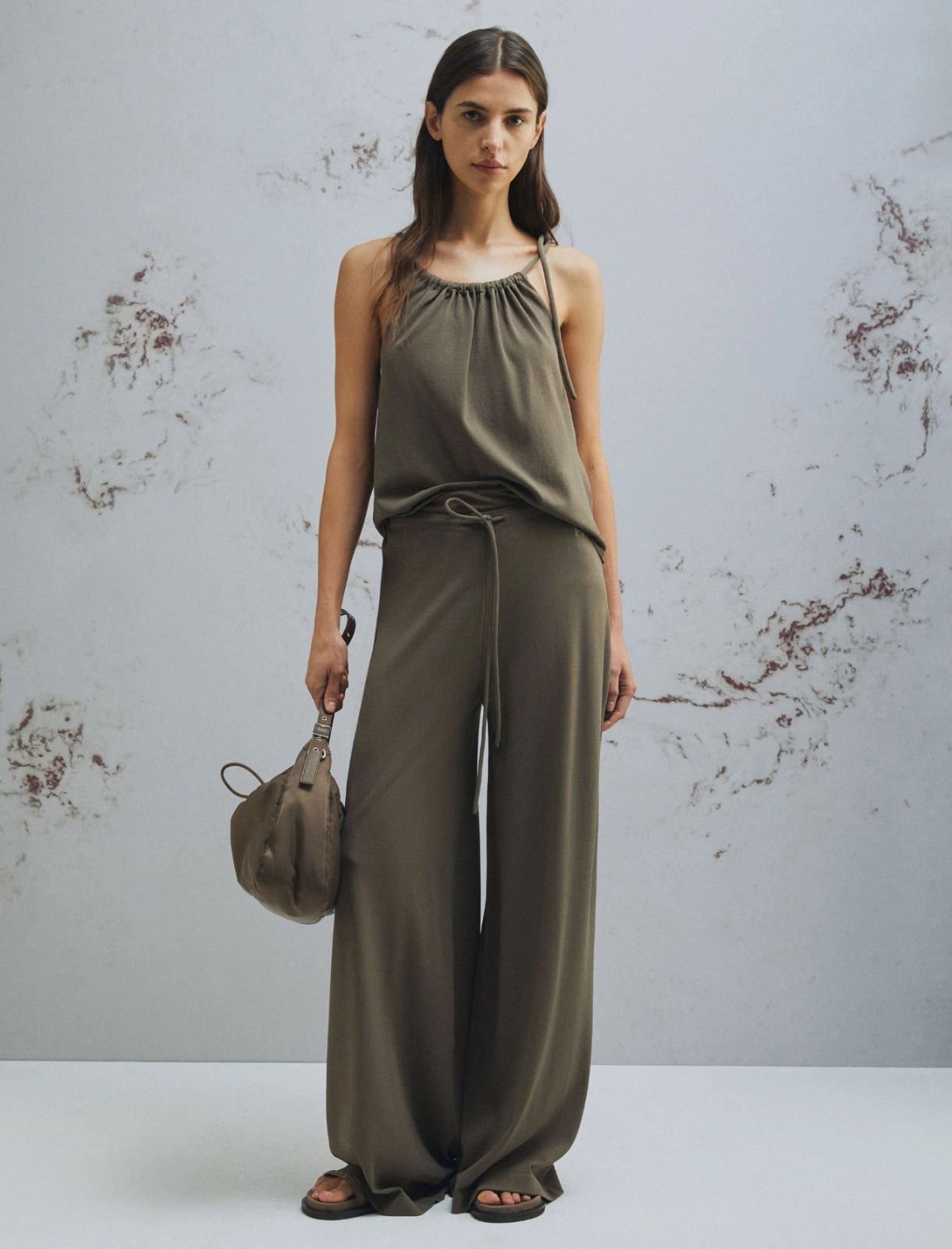 MARELLA MONOCHROME Pantalone con coulisse kaki T. 42