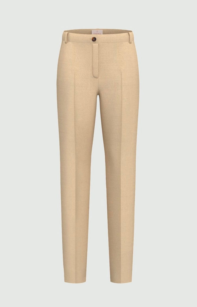 Miniatura: EMME MARELLA Pantaloni slim in twill di misto lino beige  T. 42