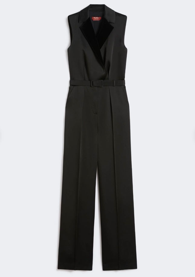 Miniatura: MAX MARA STUDIO Tuta smoking in envers satin nero  T.42